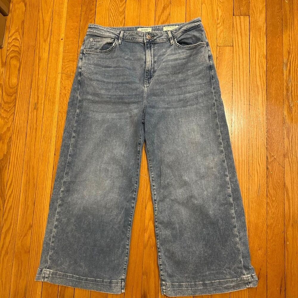 GUESS Bellflower Womens Jeans US31 EU 40 Wide Leg Relaxed Stretch Denim Blue Y2K